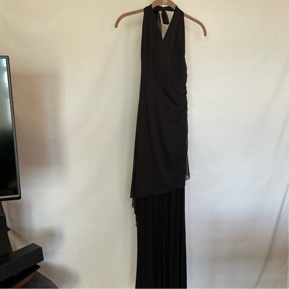 Studio Y Black Halter Top Evening Wear Jumpsuit | Ruched Sides & Wide Le… - Picture 1 of 4